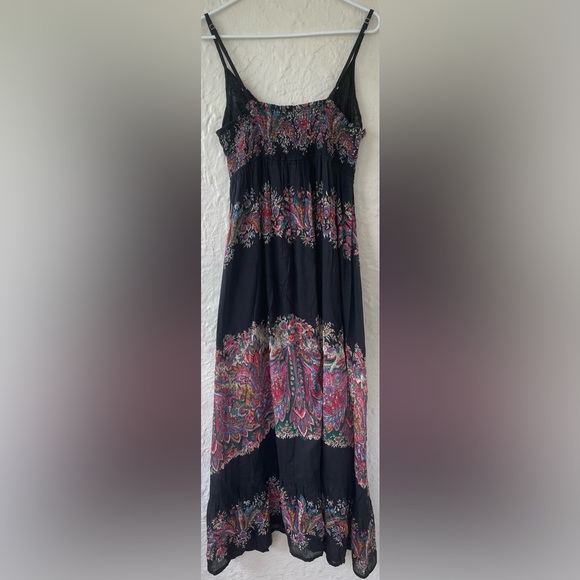 Pura Vida Fully Lined Sleeveless Long Flowy Black / Floral Maxi Dress; size 8 - Picture 6 of 8